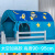 子供のベッドの上でテート男の子の青い寝床の車のクジラの保温する漫画のテートの分床の車のテート(幅の備考)はベッドをくわえません