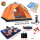 オレンジ色の4人セット：テント+エアマットレス+防湿パッド+ハンドポンプなどの部品